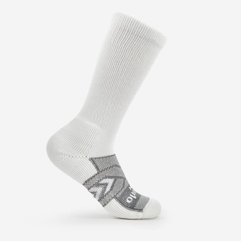 thorlos mens Wcou Max Cushion 12 Hour Shift Over the Calf Socks, White/Grey, Large US - Image 3